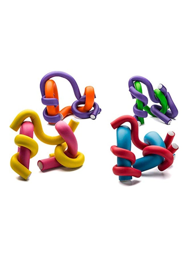 42 قطعة من قضبان مرنة لتجعيد الشعر أزرق/وردي/أصفر 7بوصة - Image 4