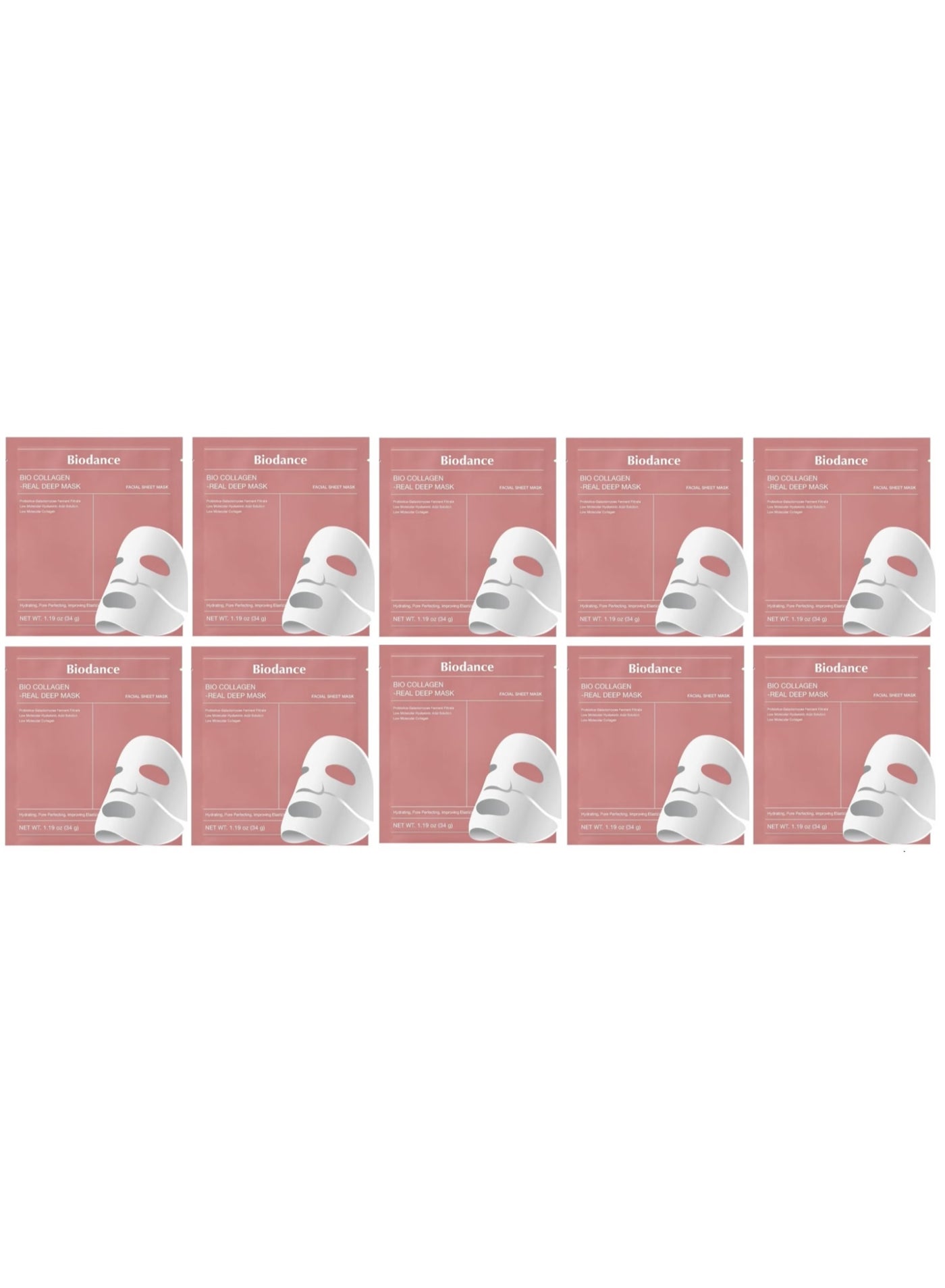 Biodance Bio Collagen Real Deep Mask Hydrating Overnight Hydrogel Mask Pore Minimizing Elasticity Improvement X10ea 34 ml