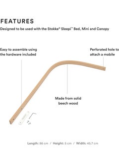 STOKKE Sleepi Drape Rod, Natural Solid Beech Wood Compatible Sleepi Crib/Bed And Mini  - Image 2