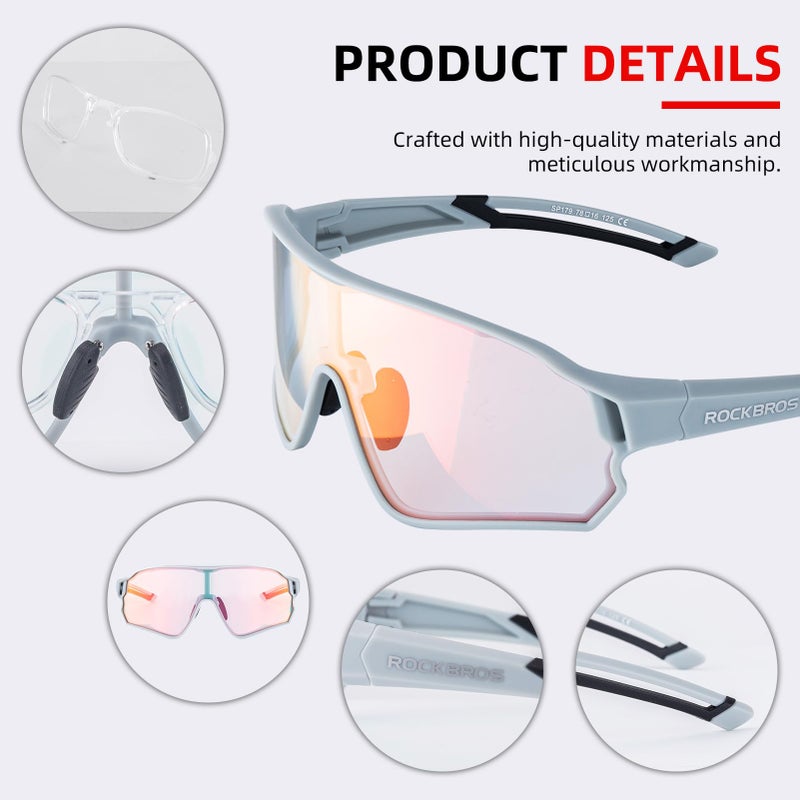 ROCKBROS Photochromic Sunglasses UV Protection for Women Men Cycling Sunglasses - Image 4