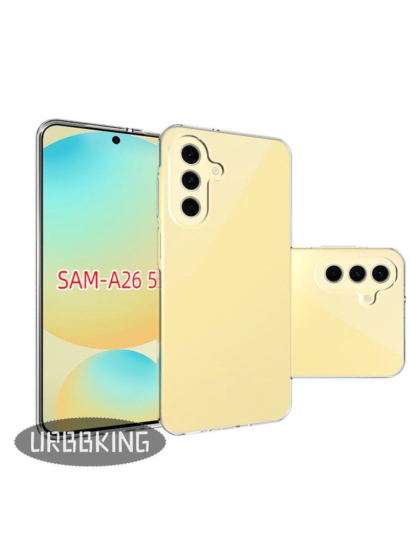 يوارب كينج غطاء خلفي شفاف رفيع مرن من مادة TPU مضاد للصدمات لهاتف Samsung Galaxy A26 5G شفاف - Image 3