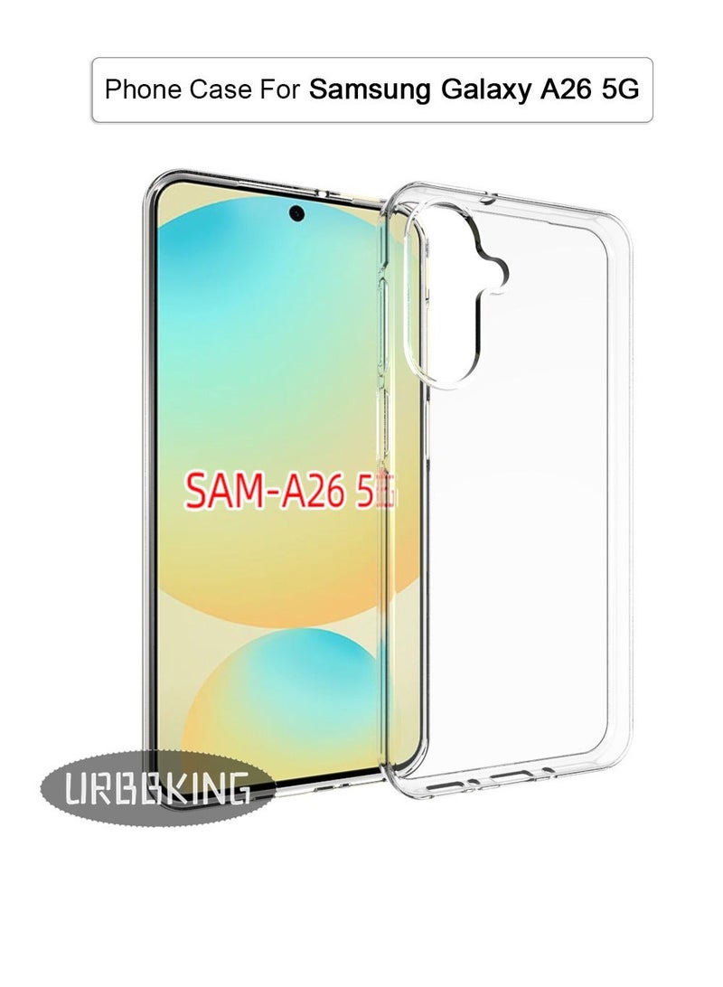 يوارب كينج غطاء خلفي شفاف رفيع مرن من مادة TPU مضاد للصدمات لهاتف Samsung Galaxy A26 5G شفاف - Image 5