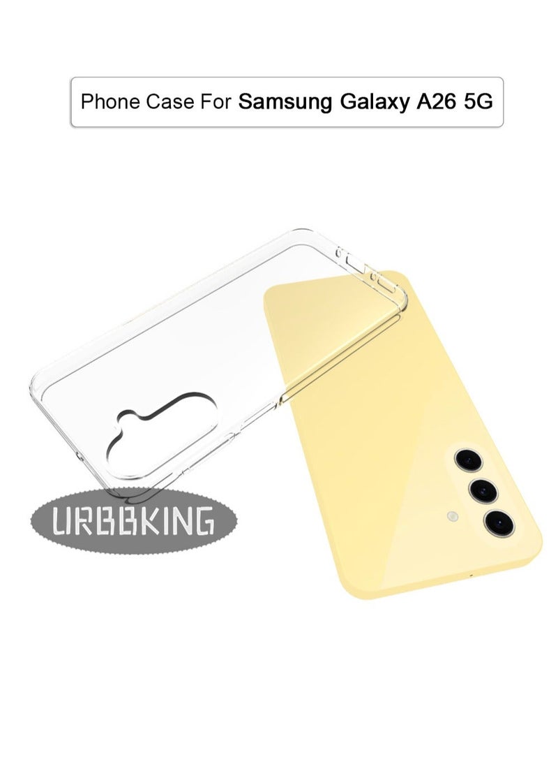 يوارب كينج غطاء خلفي شفاف رفيع مرن من مادة TPU مضاد للصدمات لهاتف Samsung Galaxy A26 5G شفاف - Image 2