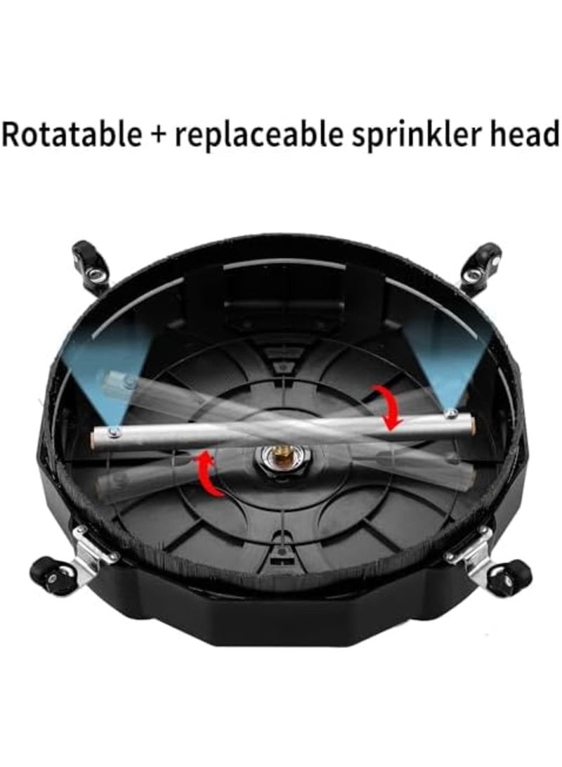 SYOSI 17" Pressure Washer Surface Cleaner, 3600 PSI Power Washer Driveway Attachment with 1/4" Quick-Connect, Includes 2 Extension Wands, Ideal for Cleaning Driveways, Sidewalks and Garden Surfaces - Image 4