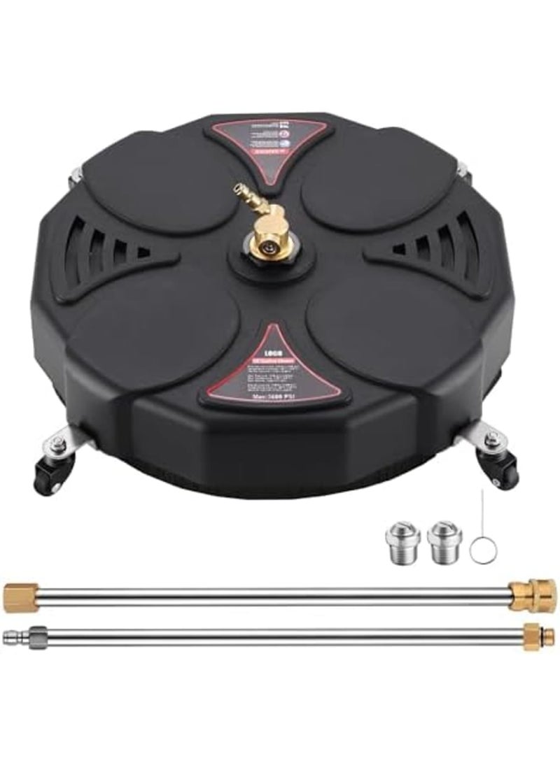 SYOSI 17" Pressure Washer Surface Cleaner, 3600 PSI Power Washer Driveway Attachment with 1/4" Quick-Connect, Includes 2 Extension Wands, Ideal for Cleaning Driveways, Sidewalks and Garden Surfaces - Image 1