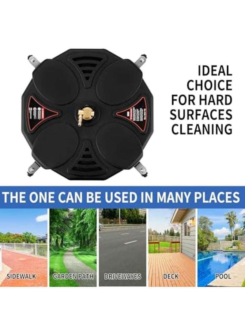 SYOSI 17" Pressure Washer Surface Cleaner, 3600 PSI Power Washer Driveway Attachment with 1/4" Quick-Connect, Includes 2 Extension Wands, Ideal for Cleaning Driveways, Sidewalks and Garden Surfaces - Image 3