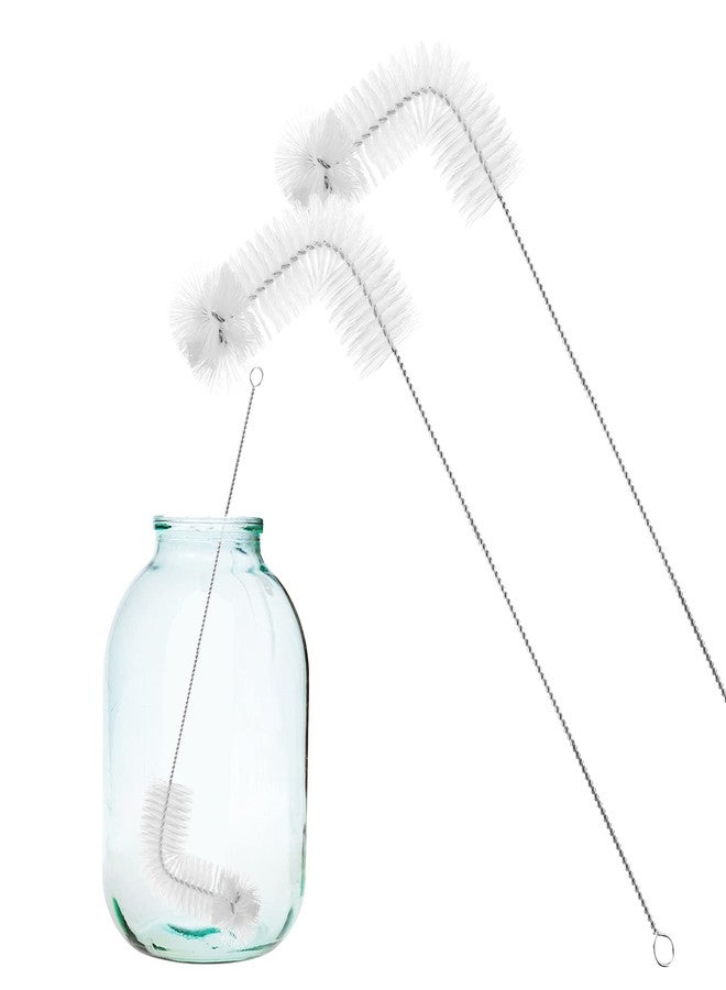 Honeydak 2-Pack 30 Inch Carboy Brush, Nylon & Steel, L-Shape, Clear, 76cm, Wine Making & Beer Brewing, Glass Carboy Cleaning Brush - Image 1