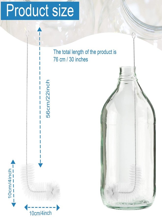 Honeydak 2-Pack 30 Inch Carboy Brush, Nylon & Steel, L-Shape, Clear, 76cm, Wine Making & Beer Brewing, Glass Carboy Cleaning Brush - Image 3