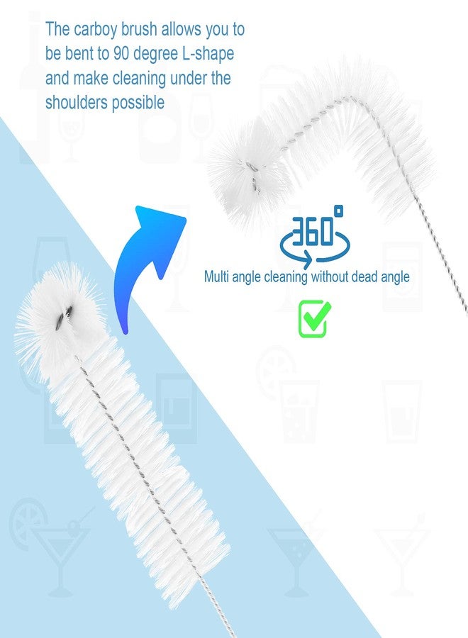 Honeydak 2-Pack 30 Inch Carboy Brush, Nylon & Steel, L-Shape, Clear, 76cm, Wine Making & Beer Brewing, Glass Carboy Cleaning Brush - Image 2