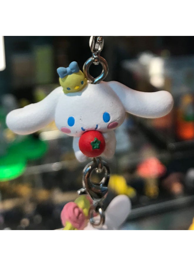 null - Jade Poodle Small White Holding Flower Bee Wreath Honeypot Shape 5 Pendant Bag Buckle Key Chain Pendant-Color:A Set Of Five Styles - Image 1