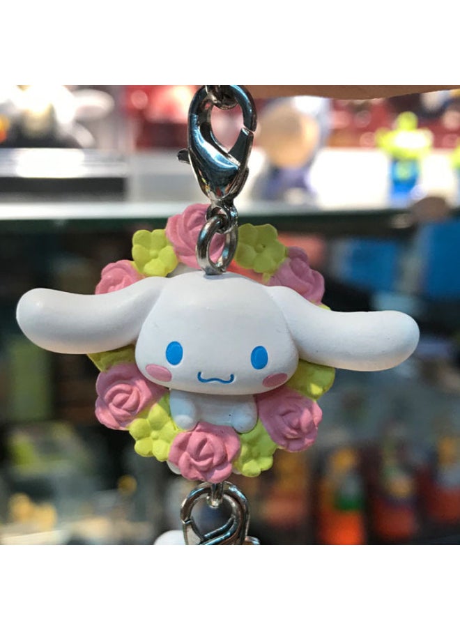 null - Jade Poodle Small White Holding Flower Bee Wreath Honeypot Shape 5 Pendant Bag Buckle Key Chain Pendant-Color:A Set Of Five Styles - Image 1