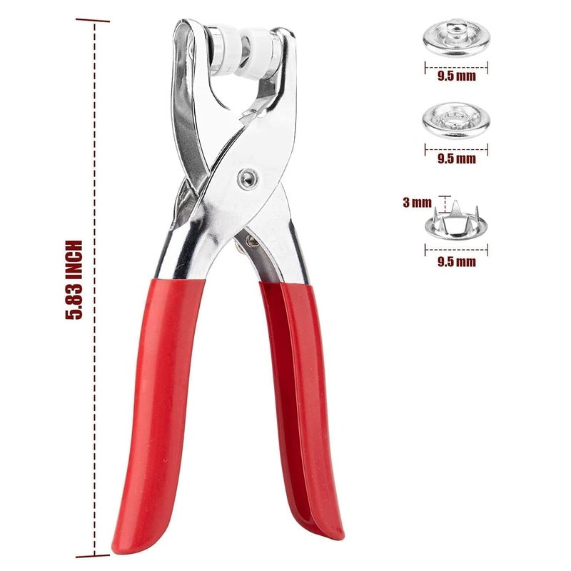 Snap Buttons Kit 95mm Metal Fasteners with Hand Pliers Tool Thickened FiveClaw Buckle for Baby Childrens Clothing Sewing and Crafting Household Machine Press Tool Included Multicolor  - Image 5