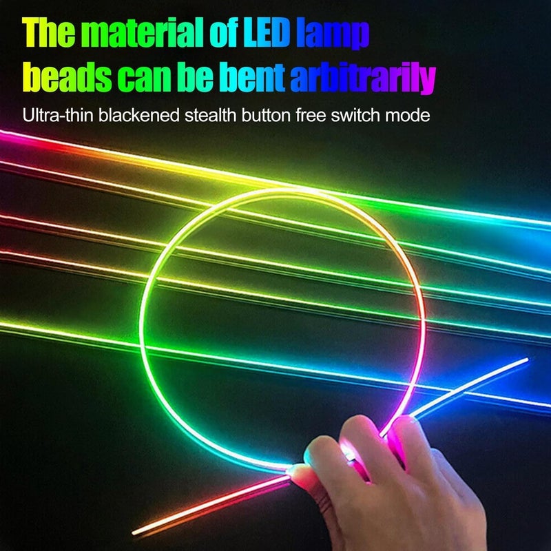 Car Interior LED Light Strip Kit, Music Sync RGB Ambient Lighting, App Control with Voice Activation, Dashboard and Door Illumination 18Pcs - Image 4
