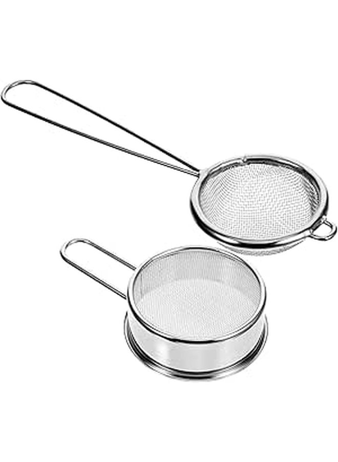 Handheld Flour Sifter Stainless Steel Fine Mesh Kitchen Sieve for Baking Powdered Sugar Shaker - Image 1