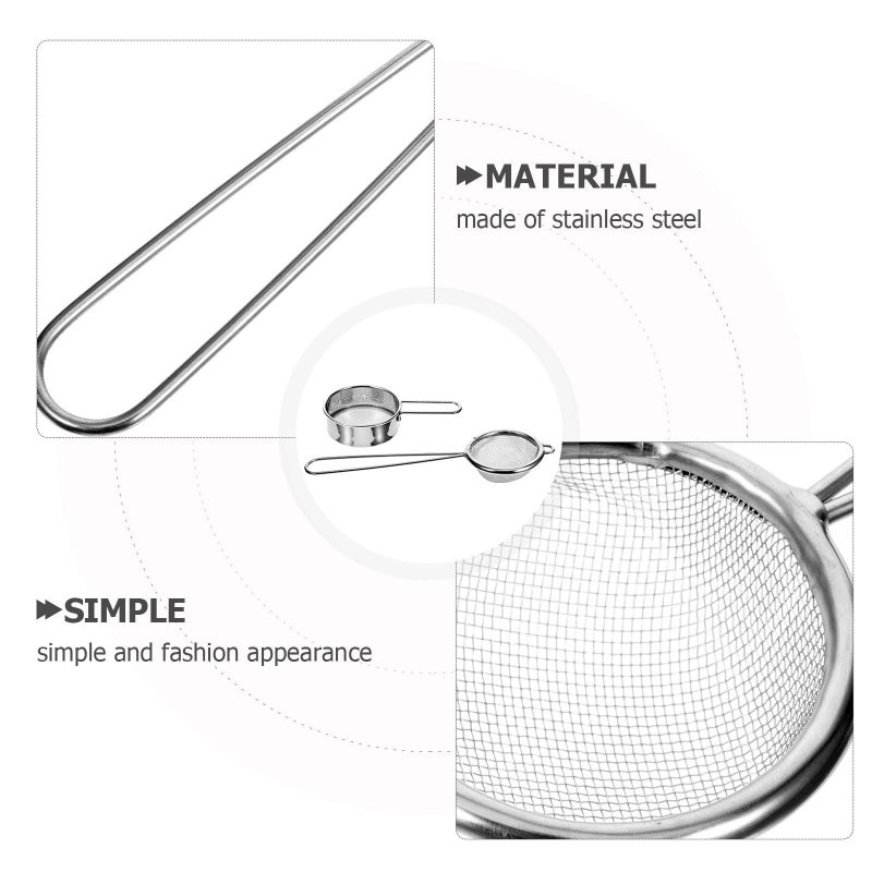 Handheld Flour Sifter Stainless Steel Fine Mesh Kitchen Sieve for Baking Powdered Sugar Shaker - Image 4