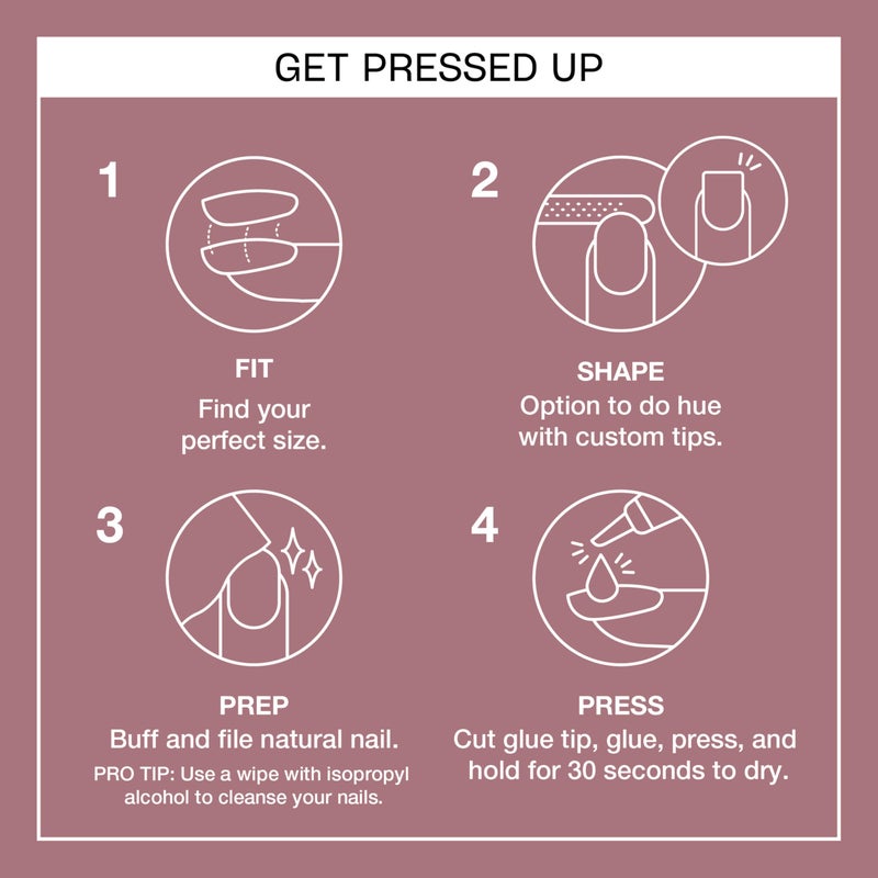 OPI On Point Tickle My France-y | Short Round Mauve Nude Neutral Press On Nails | With Nail Glue | Long Lasting, Reusable, Non-damaging - Image 4