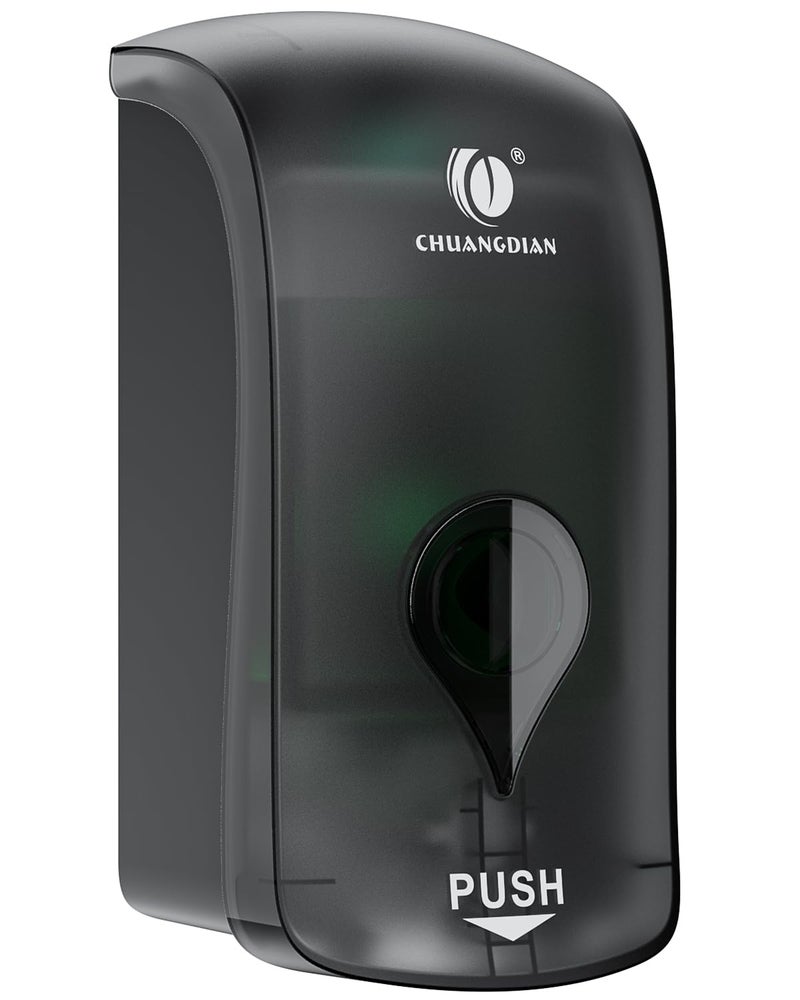 Foaming Hand Soap Dispenser 35oz 1000ml Manual Refillable Wall Mount Soap Dispenser Durable ABS Plastic for CommercialHomeBathroomKitchen SemiTransparent Black CHUANGDIAN