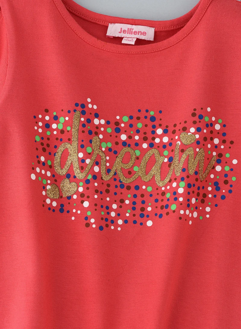 Jelliene Knit T-Shirt  With Print At Front
