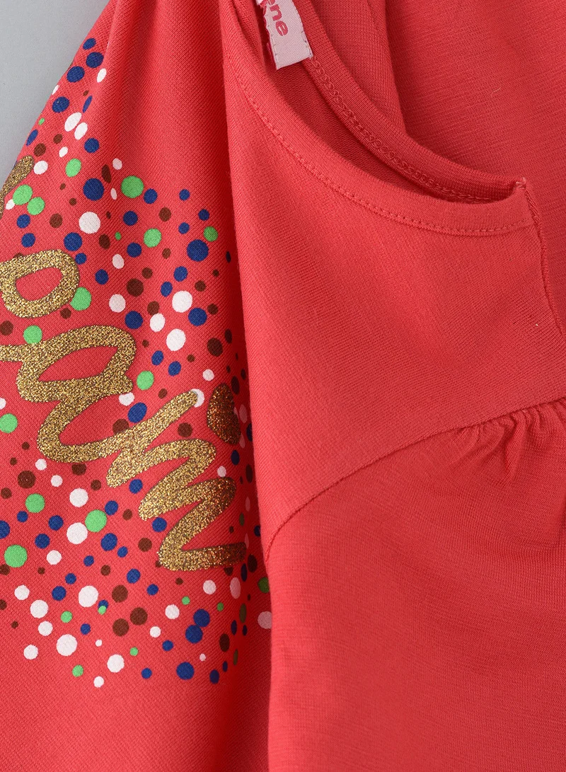 Jelliene Knit T-Shirt  With Print At Front