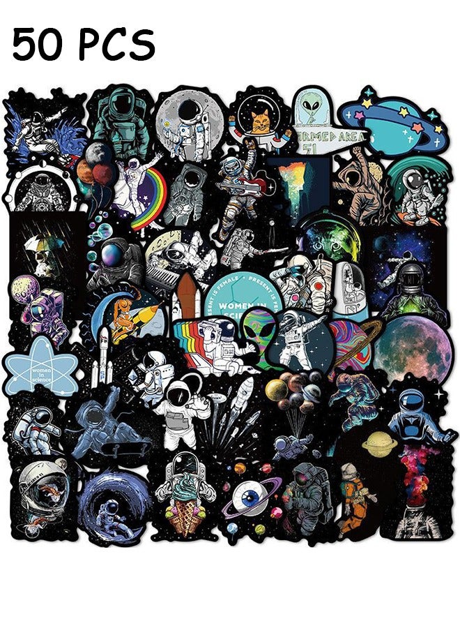 HY Space Stickers For Water Bottles 50 Pcs Astronaut Stickers For Laptop Phone Skateboard For Kids Teens Decal - Image 1