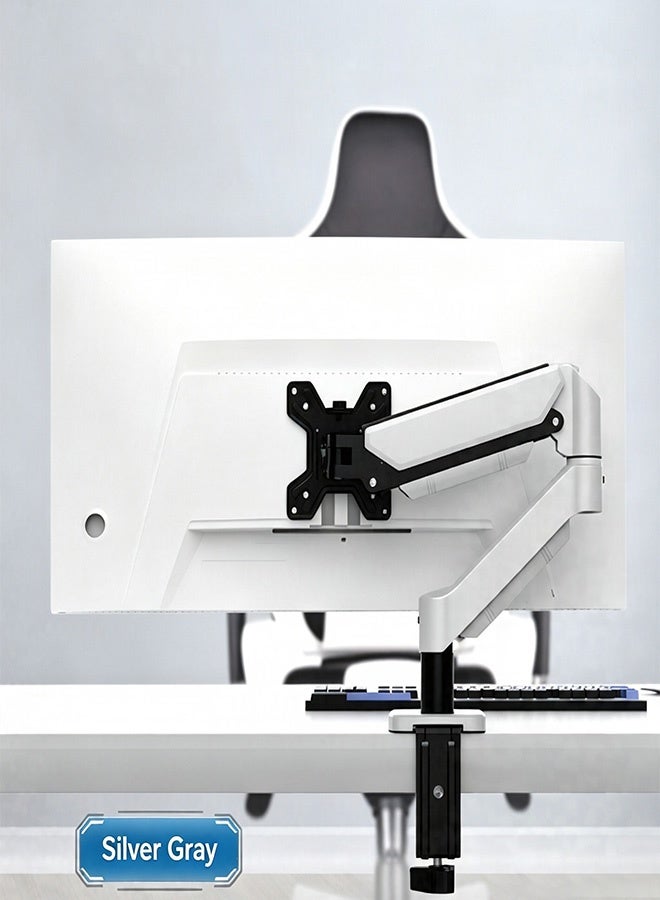Full Motion Single Monitor Arm Stand, Gas Spring Monitor Arm for 17-32 inch Flat/Curved/Ultrawide Monitor with C-clamp and Grommet,With mouse pad - Image 4
