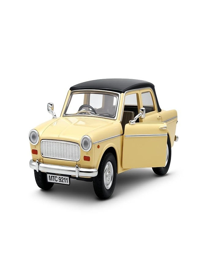 Sheel® Fiat Queen 70s Toy Car - Pull Back Action Model with Opening Doors | Made in India Vintage Collectible Car for Kids & Adults - 12cm (Badami) - Image 1