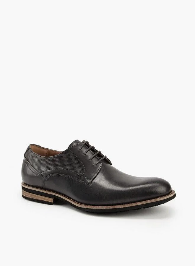 DUCHINI Men's Textured Lace-Up Derby Shoes