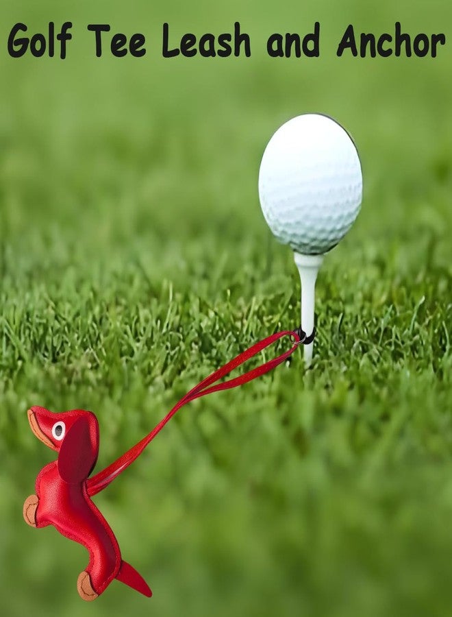nsgglecher 2PCS Golf Tee Leash and Anchor, Dachshund Golf Tee Leash Set, Prevent Tee Loss, Fun Golf Accessory Gift for Dog Lovers, Red & Yellow - Image 4