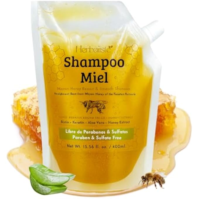 HERBALISTA - Viral Mayan Honey Shampoo (400ml / 13.5 fl oz) â€“ Real Honey Extract â€¢ Strengthens, Restores & Boosts Natural Shine â€“ Handcrafted in Mexico