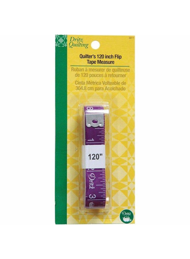 Dritz 3011 Quilter's Flip Tape Measure, 120-Inch, Purple, 5/8"x120" 