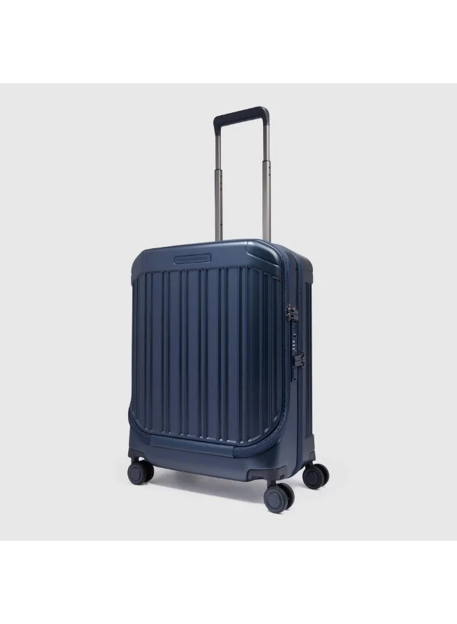 بيكوادرو حقيبة سفر Piquadro BV6700PQL للمقصورة مقاس 21 بوصة | حقيبة كابينة بهيكل صلب من البولي كربونيت (PC) مع قفل TSA، منفذ USB-C، و4 عجلات مزدوجة دوارة