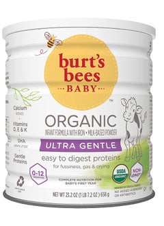 Burt's Bees Baby Organic Ultra Gentle Infant Formula with Iron, White, 23.2 Oz