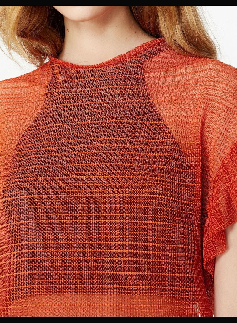 كوتون Frill Detailed T-Shirt