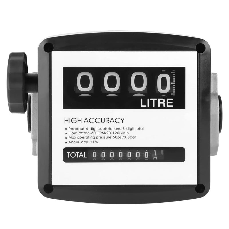 woobles Fuel Flow Meter, 1 Inch 4 Digital Diesel Gas Fuel Oil Flow Meter Counter Gauge for Measure Diesel Kerosene Gasoline, 1% High Accuracy- - Image 1