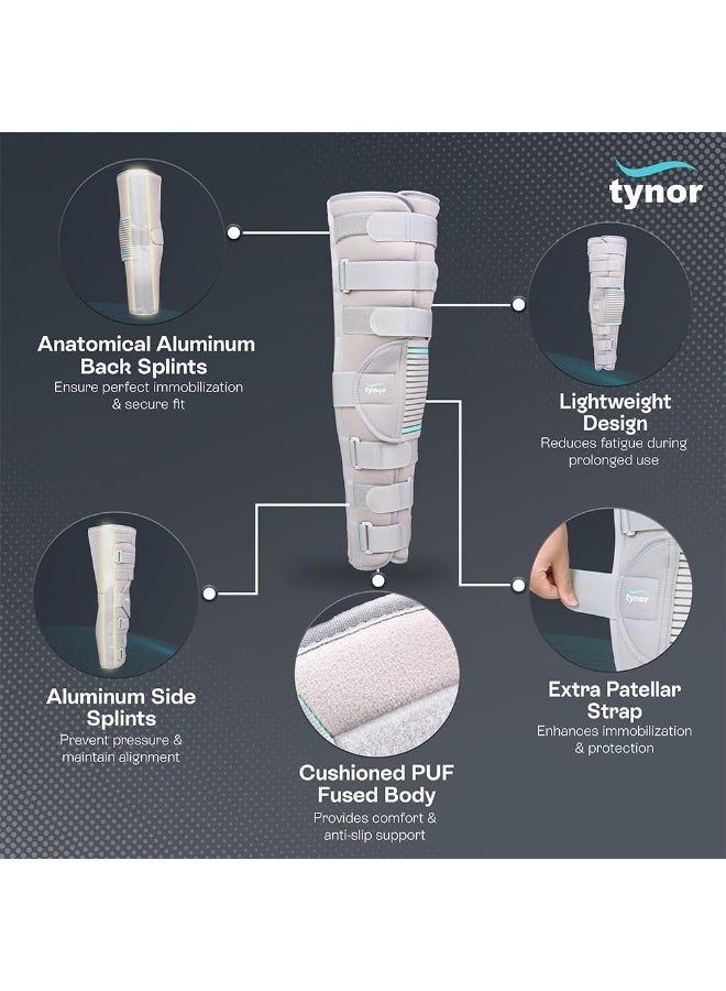 Tynor Knee Immobiliser 22"/56cm, Grey, Small, 1 Unit - Image 4