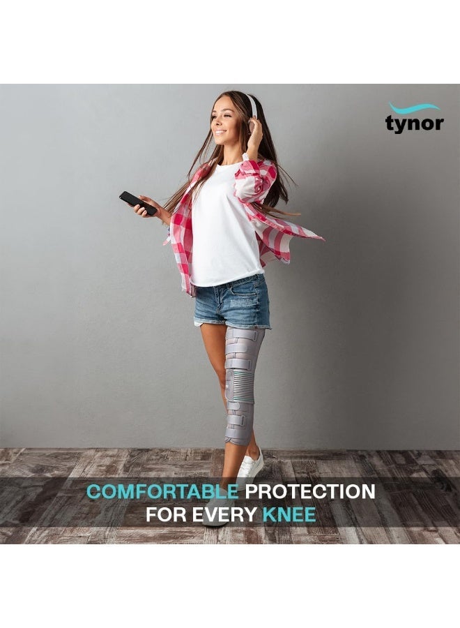 Tynor Knee Immobiliser 22"/56cm, Grey, Small, 1 Unit - Image 3