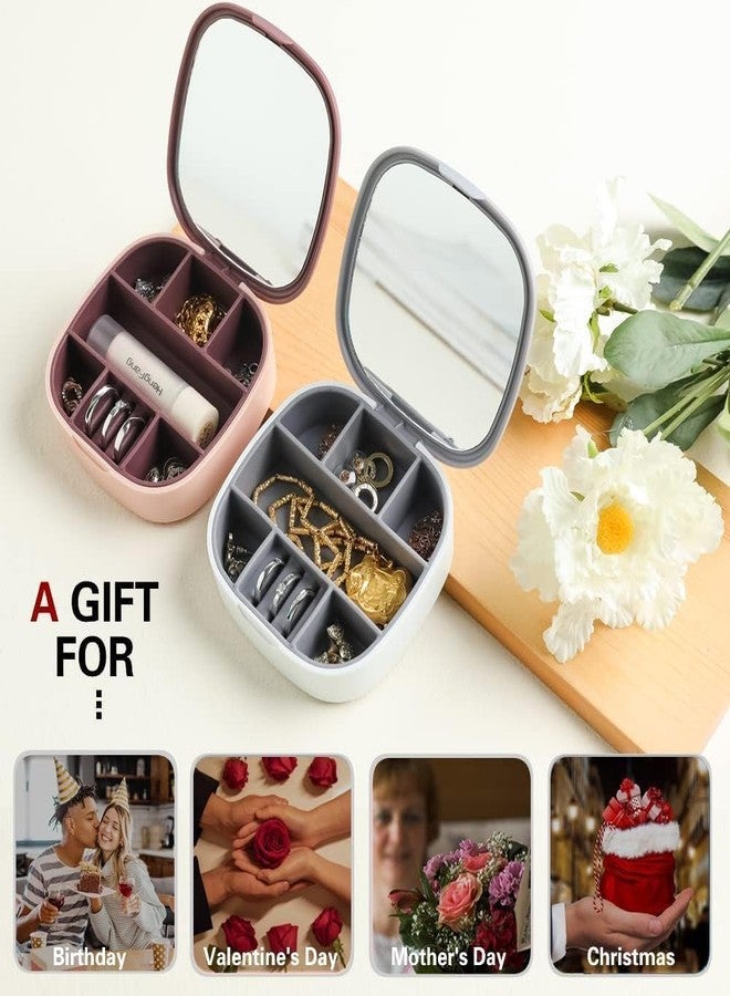 kunya Plastic Compact Mini Jewelry Storage Case - Portable Travel Jewellery Organizer with Multiple Compartments for Rings, Earrings, Necklaces, and Accessories - Ideal for Safekeeping On-the-Go - Image 5