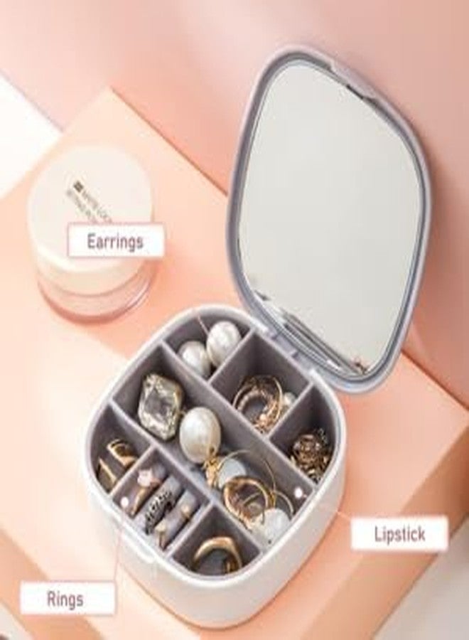 kunya Plastic Compact Mini Jewelry Storage Case - Portable Travel Jewellery Organizer with Multiple Compartments for Rings, Earrings, Necklaces, and Accessories - Ideal for Safekeeping On-the-Go - Image 2