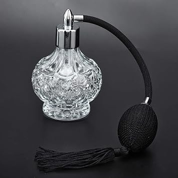 FILFEEL Perfume Atomiser Bottle Glass Refillable Vintage Perfume Bottle with Black Bulb Tassel Atomizer Sprayer 270oz80ml - Image 2
