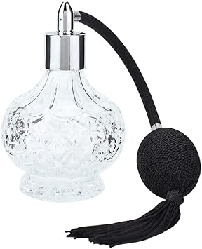 FILFEEL Perfume Atomiser Bottle Glass Refillable Vintage Perfume Bottle with Black Bulb Tassel Atomizer Sprayer 270oz80ml - Image 1