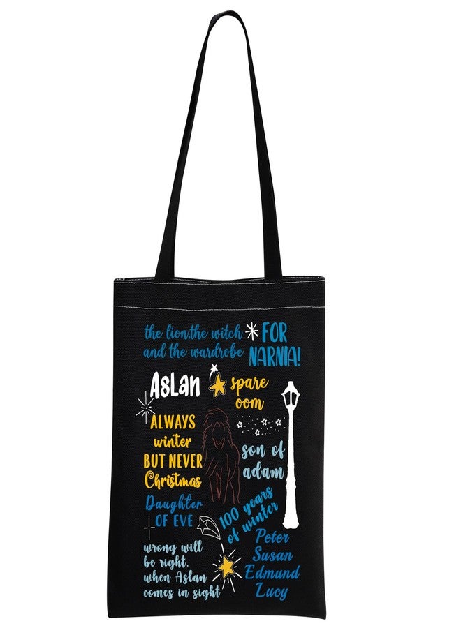 MNIGIU Narnia Tote Bag Gift - Inspired by Chronicles Merch (Black) - Image 1