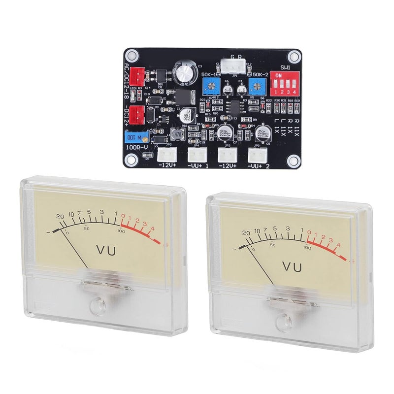 VU Meter Kit with Driver Board Two Meter Heads Adjustable Backlight for Amplifier - Image 1