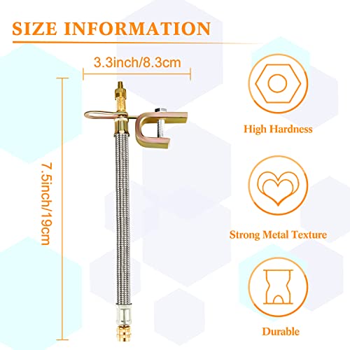 Frienda 8 Pcs Valve Stem Extension Include 2 Pcs 7.1 Inch Braided Dual Tire Valve Extenders 6 Pcs 45 90 135 Degree Brass Valve Stem Extender for Dual Wheels Passenger Cars RV Bicycle Trailer(7.1 Inches) - Image 2