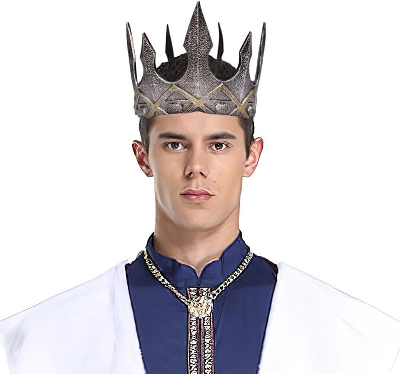 Liatunou Regal King's Crown,Adjustable Royal Crown Prince Tiara,Medieval King Costume Accessories for Adult - Image 5