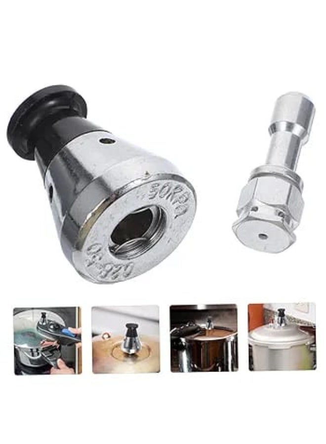 صمام أمان احتياطي من قطعتين لطنجرة الضغط - أسود/فضي - Image 4