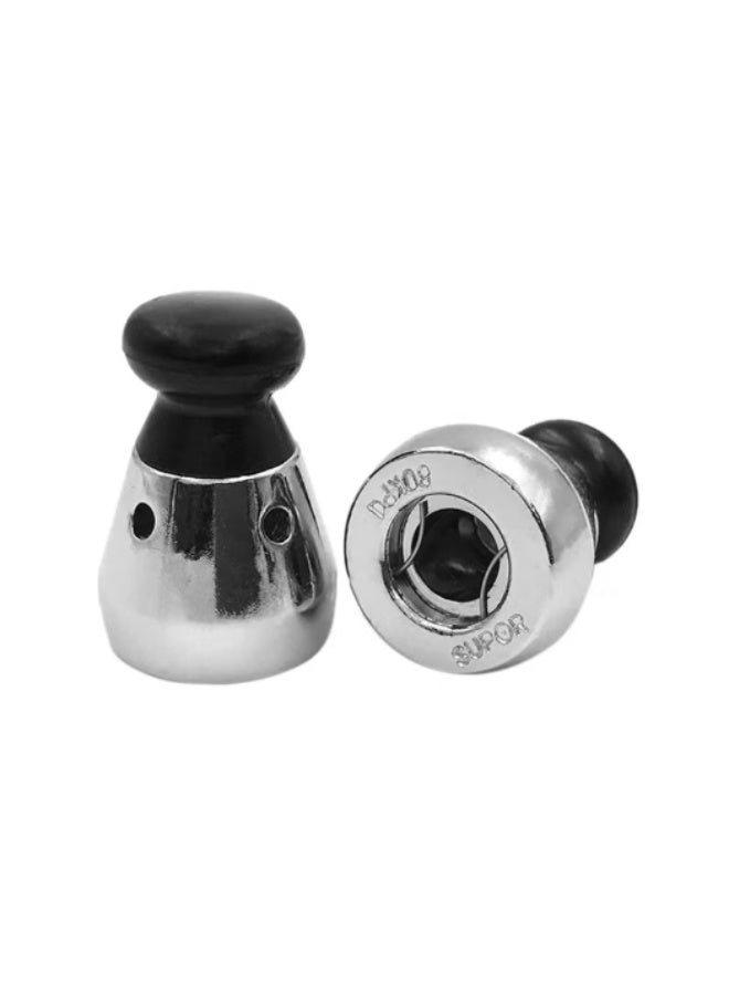 صمام أمان احتياطي من قطعتين لطنجرة الضغط - أسود/فضي - Image 1