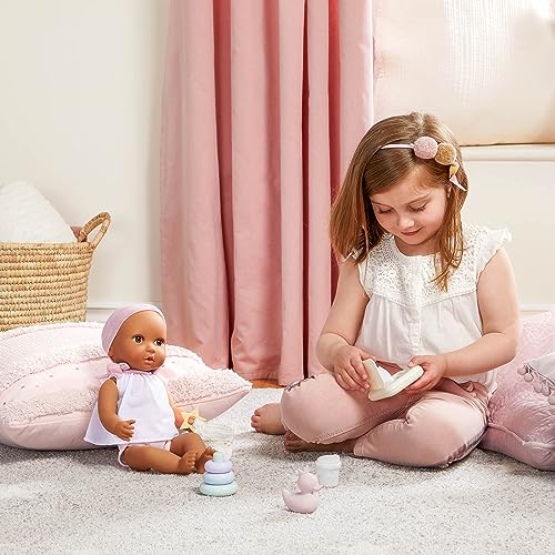 LullaBaby 9 Pieces Changing Set Diaper Baby Wipes Stacking Rings 14Inch Baby Doll Accessories Pretend Play 2 Years Play Care Set - Image 5