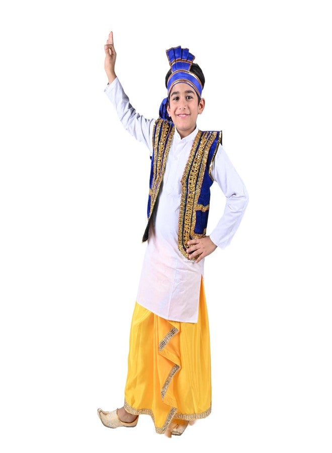 DESI ANDAAZ Punjabi Costume Dress Folk Dance Boys Set of 4(Kurta,Lungi,Jacket& Turra) Indian State Giddha Baisakhi Bhangra Dance Dress for Kids - Image 3