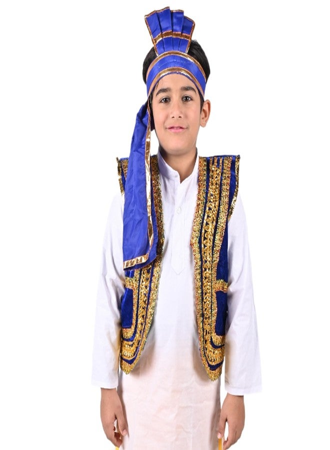 DESI ANDAAZ Punjabi Costume Dress Folk Dance Boys Set of 4(Kurta,Lungi,Jacket& Turra) Indian State Giddha Baisakhi Bhangra Dance Dress for Kids - Image 5