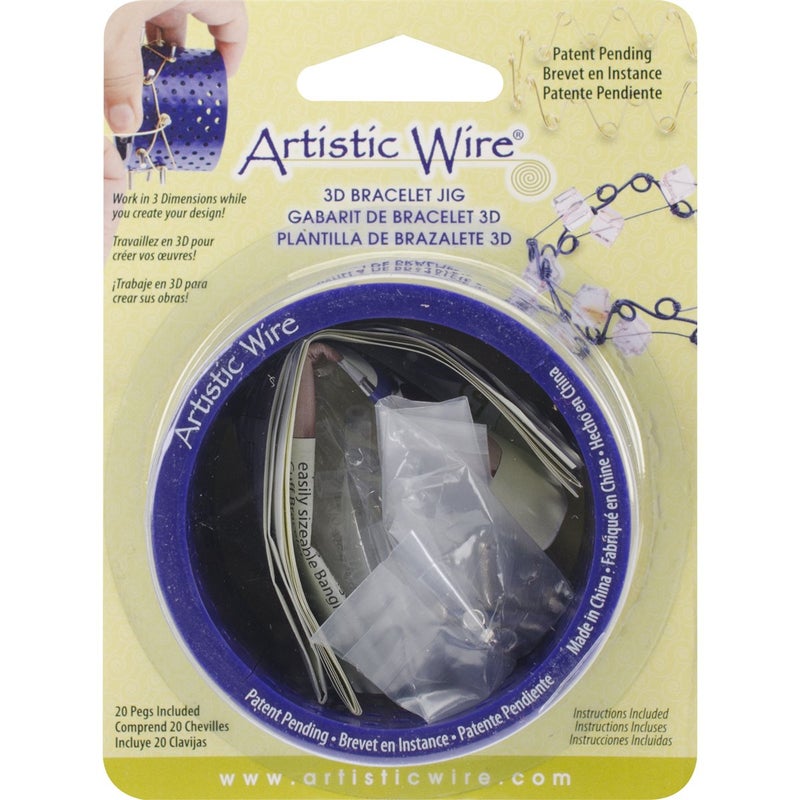 Artistic Wire 3D Bracelet Jig, with 20 Pegs 22 mm / 0.86 in, L x 4 mm / .15 in, O.D. and Holder Tubes - Image 1